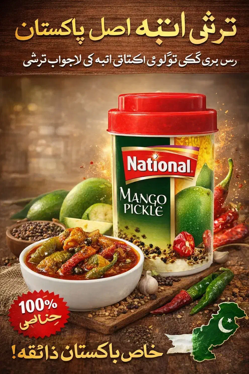 ترشی انبه مخلوط ناسیونال ۱ کیلویی (National Mixed Mango Pickle اصل ) - تصویر 2